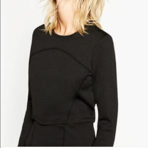 Zara Long Sleeve Structured Crop Top Size …